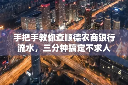 手把手教你查顺德农商银行流水,三分钟搞定不求人
