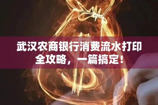武汉农商银行消费流水打印全攻略,一篇搞定!