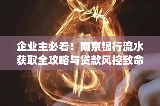 企业主必看！南京银行流水获取全攻略与贷款风控致命盲点解析]
