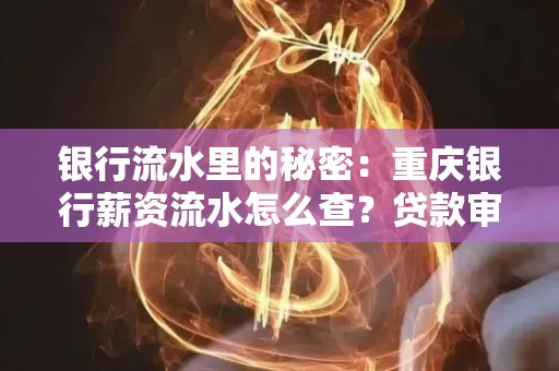 银行流水里的秘密:重庆银行薪资流水怎么查?贷款审批看这里
