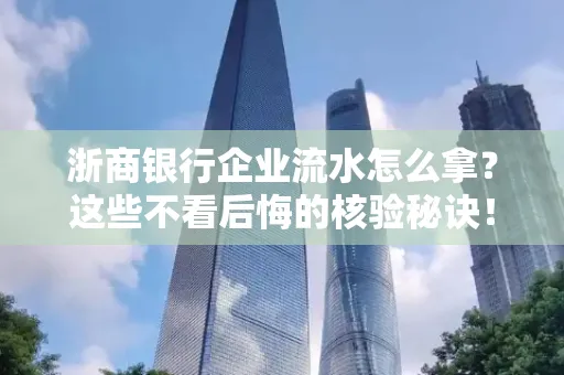 浙商银行企业流水怎么拿?这些不看后悔的核验秘诀!
