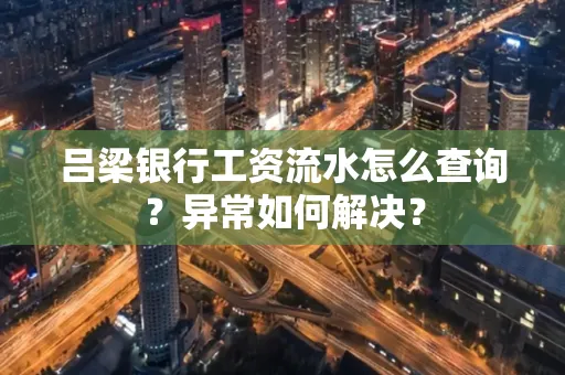 吕梁银行工资流水怎么查询?异常如何解决?