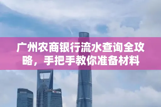 广州农商银行流水查询全攻略，手把手教你准备材料