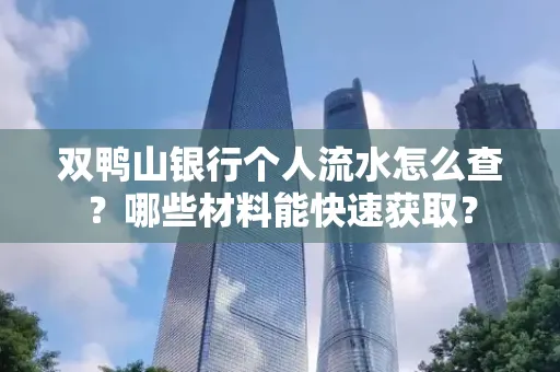 双鸭山银行个人流水怎么查?哪些材料能快速获取?