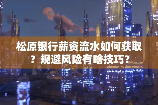 松原银行薪资流水如何获取？规避风险有啥技巧？