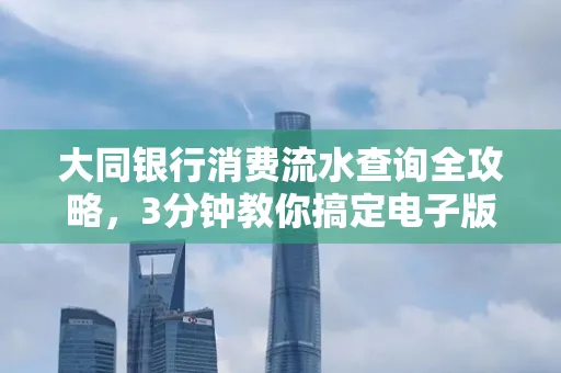 大同银行消费流水查询全攻略,3分钟教你搞定电子版打印