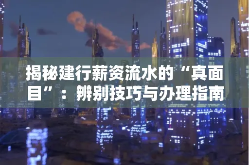 揭秘建行薪资流水的“真面目”:辨别技巧与办理指南大公开